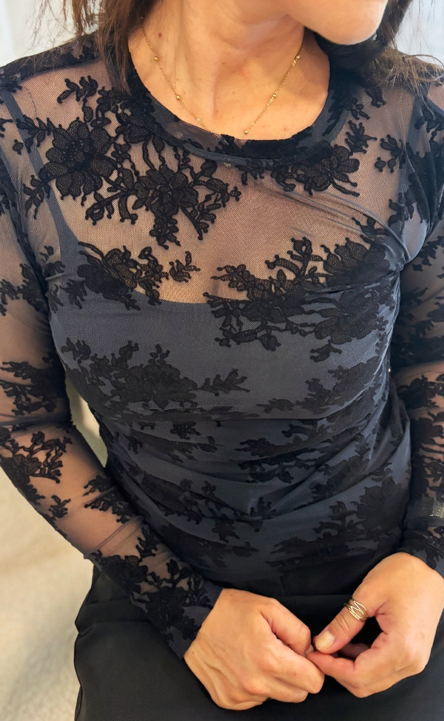 Hype the Detail Bluse - Lace - Black