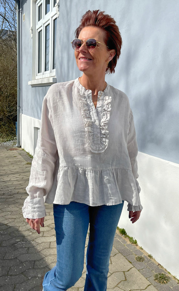 INA Copenhagen Bluse - Caroline Linen - Off White