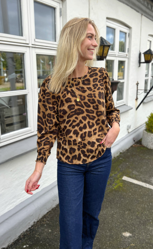 INA Copenhagen Bluse - Chili - Leopard