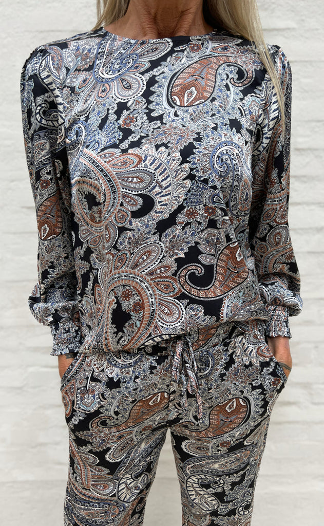 INA Copenhagen Bluse - Chili - Paisley Night