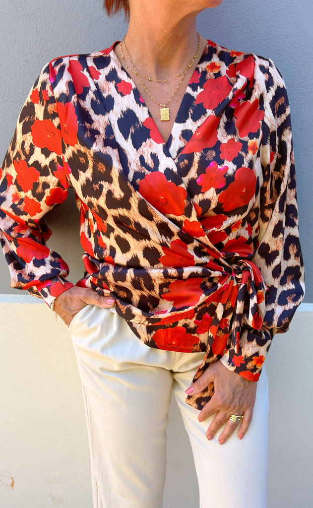 INA Copenhagen Bluse - Josse - Leopard Flower