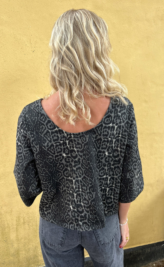 INA Copenhagen Bluse - Lara - Grey Leopard