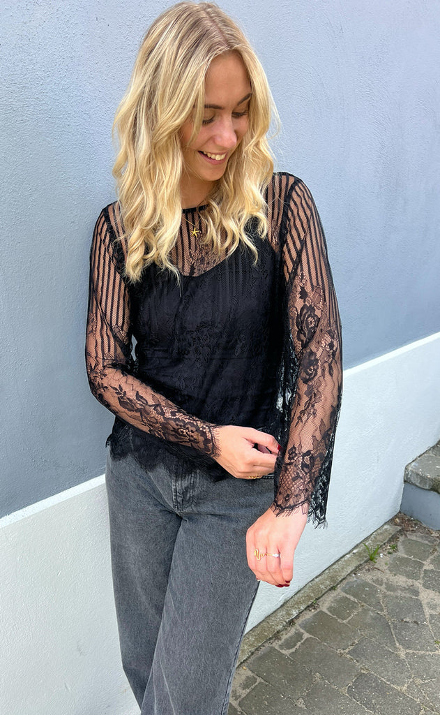 INA Copenhagen Bluse - Lissa Lace - Black