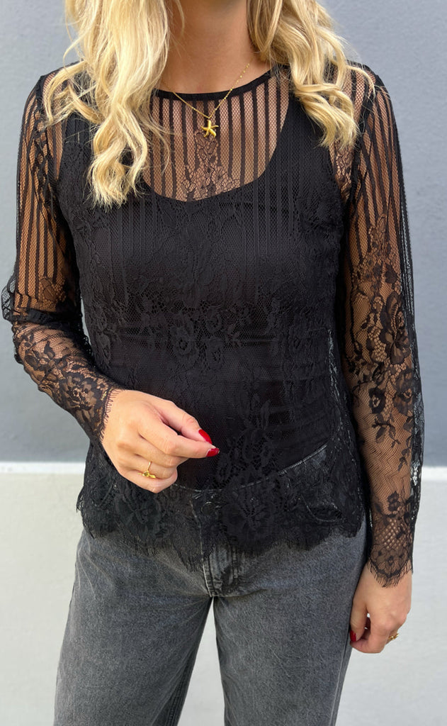 INA Copenhagen Bluse - Lissa Lace - Black