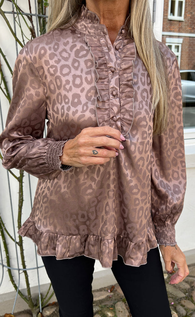 INA Copenhagen Bluse - Pia - Brown Leopard