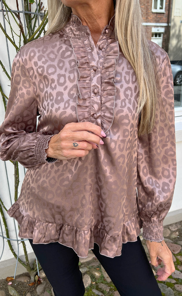 INA Copenhagen Bluse - Pia - Brown Leopard