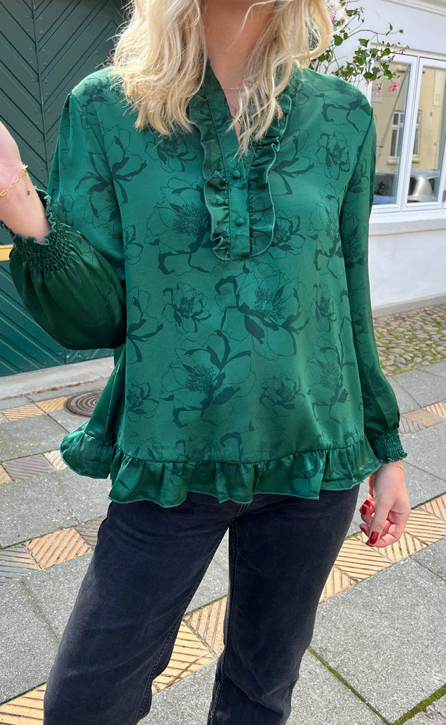 INA Copenhagen Bluse - Pia - Green Flower