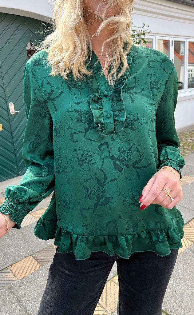 INA Copenhagen Bluse - Pia - Green Flower