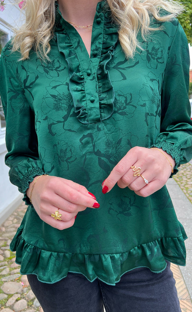 INA Copenhagen Bluse - Pia - Green Flower