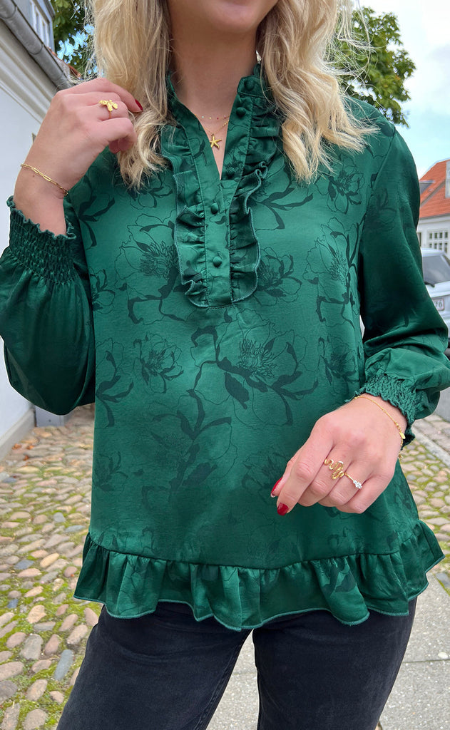 INA Copenhagen Bluse - Pia - Green Flower