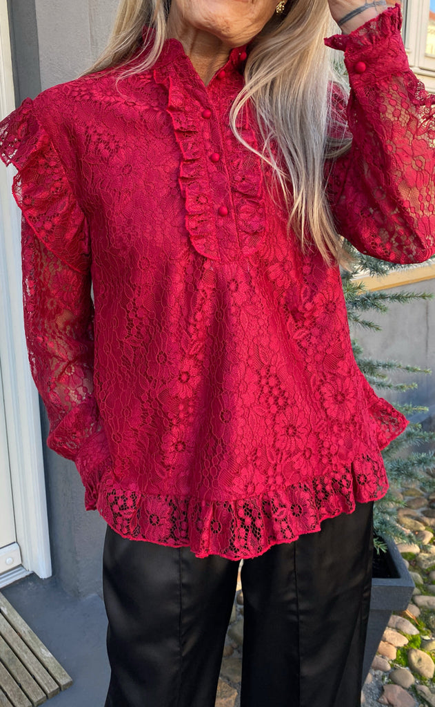 INA Copenhagen Bluse - Pia Lace - Bordeaux