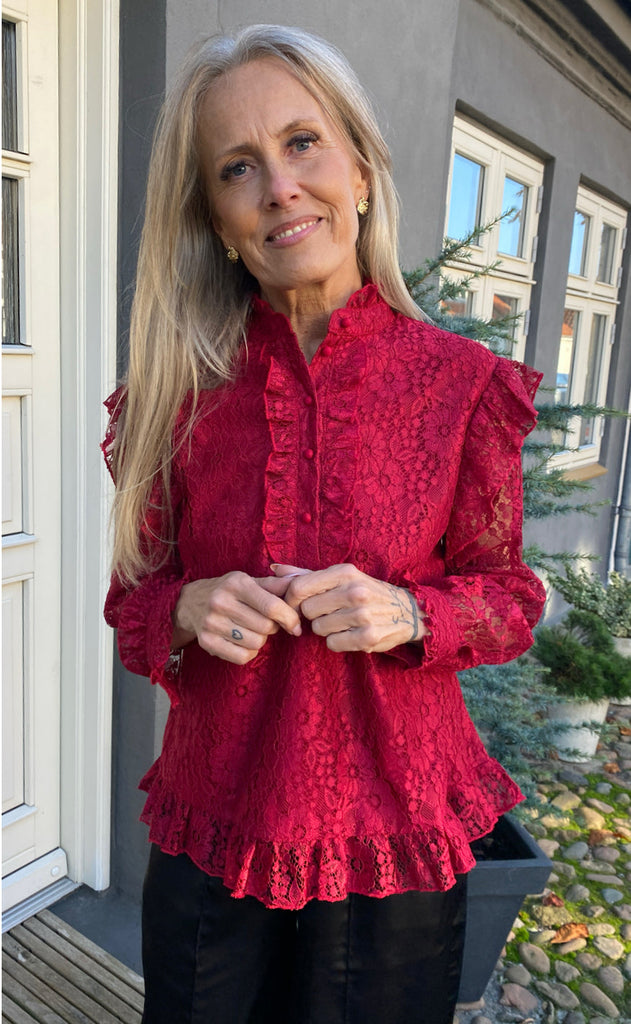 INA Copenhagen Bluse - Pia Lace - Bordeaux