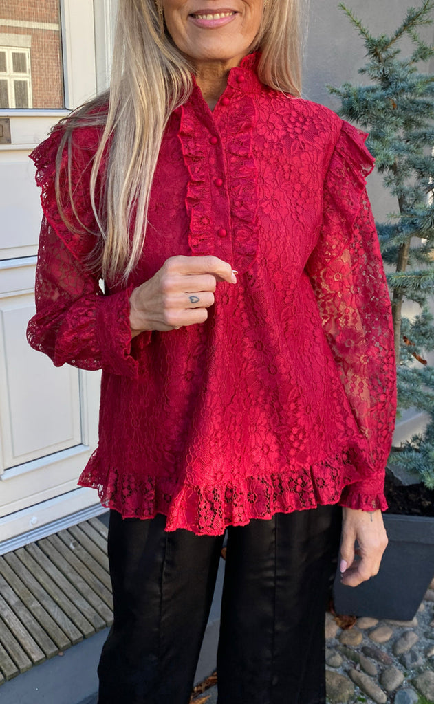 INA Copenhagen Bluse - Pia Lace - Bordeaux