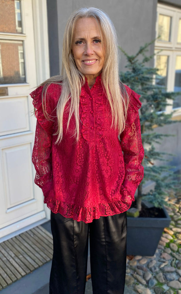 INA Copenhagen Bluse - Pia Lace - Bordeaux