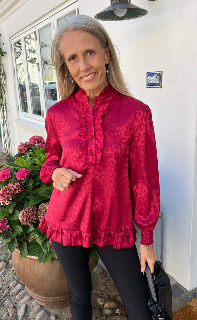 INA Copenhagen Bluse - Pia - Red Leopard