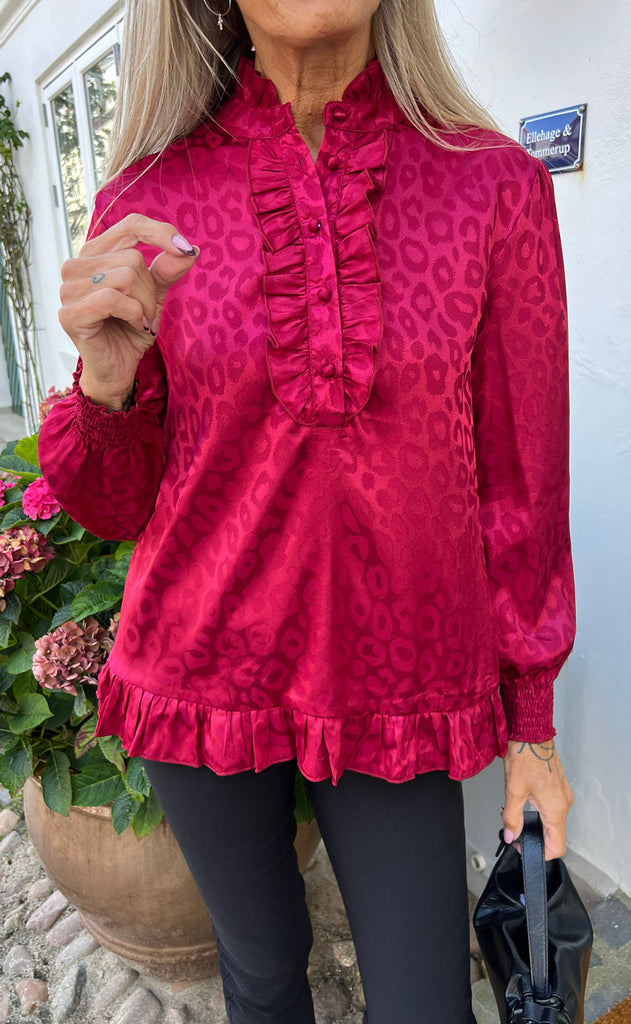 INA Copenhagen Bluse - Pia - Red Leopard