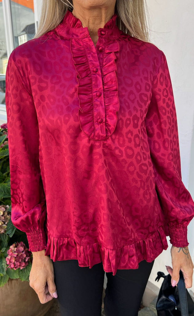 INA Copenhagen Bluse - Pia - Red Leopard