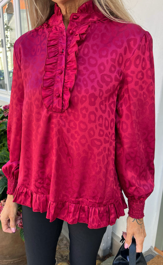 INA Copenhagen Bluse - Pia - Red Leopard