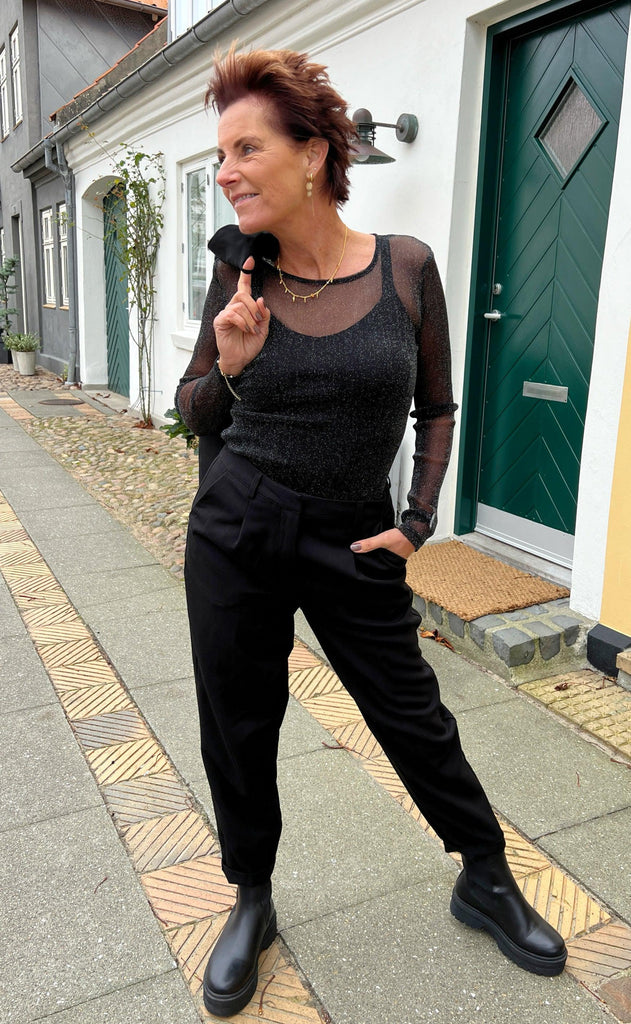 INA Copenhagen Bluse - Sofia - Black Glitter
