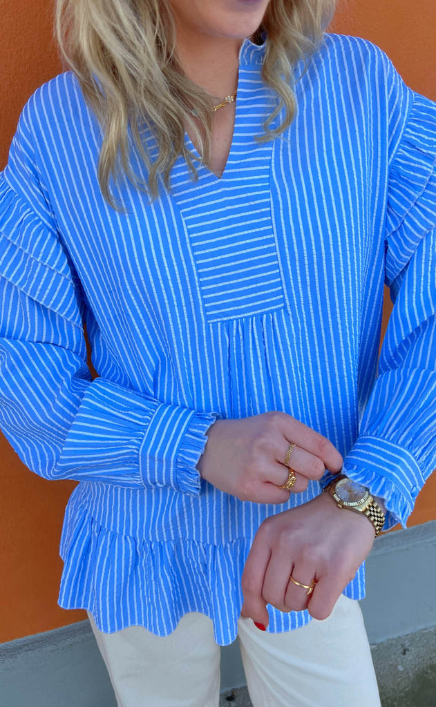 INA Copenhagen Bluse - Wilja - Blue Striped