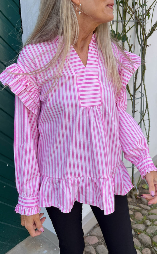 INA Copenhagen Bluse - Wilja - Pink Striped