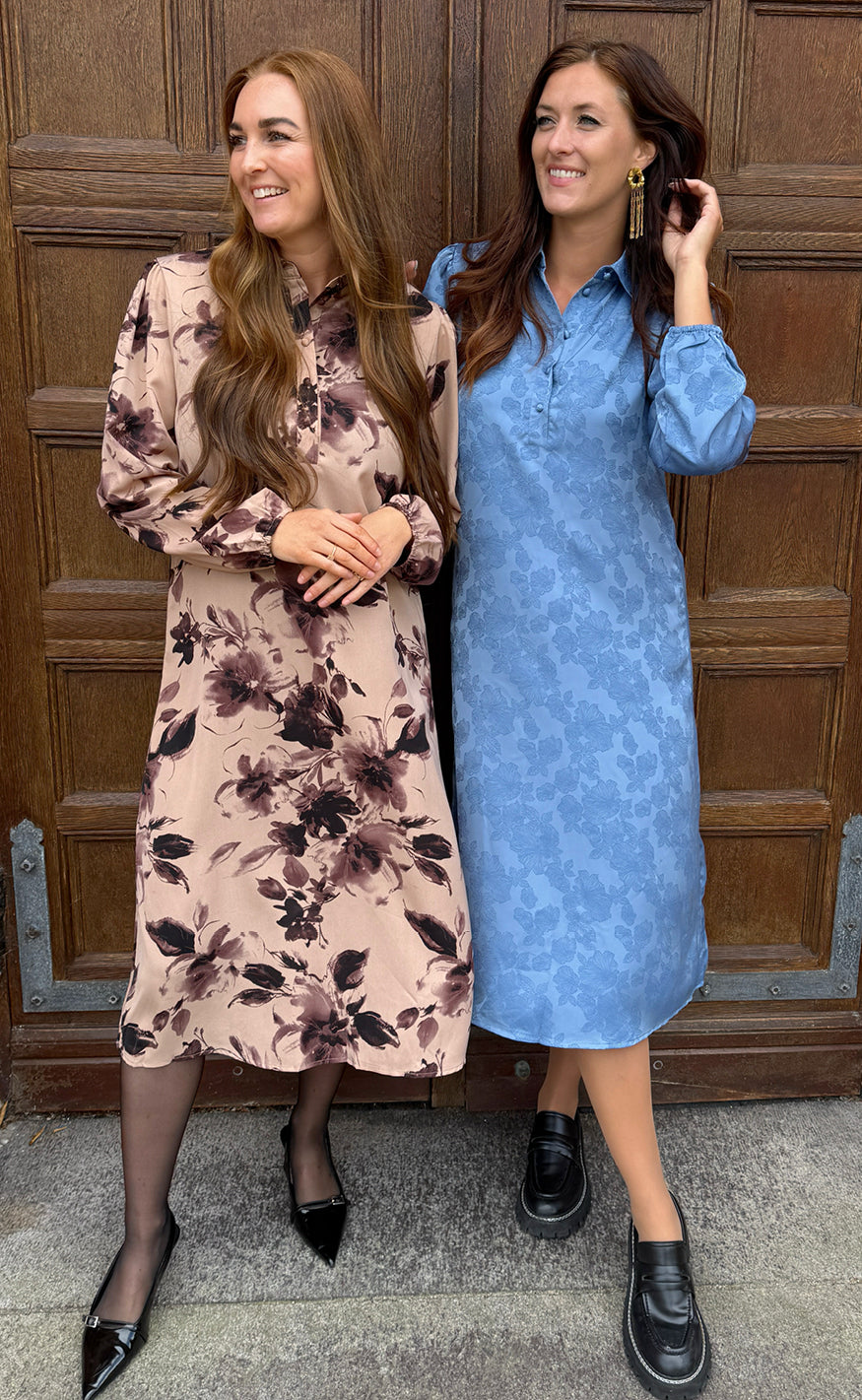 INA Copenhagen Kjole - Celeste LS - Blue Flower