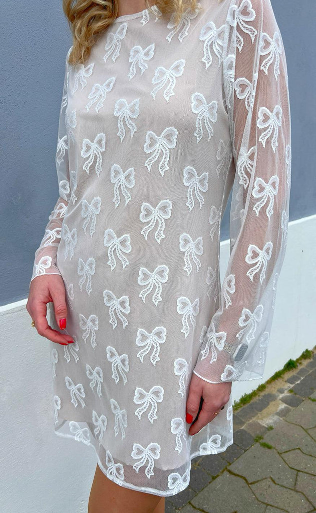 INA Copenhagen Kjole - Dreamy Bow Dress - White Bows