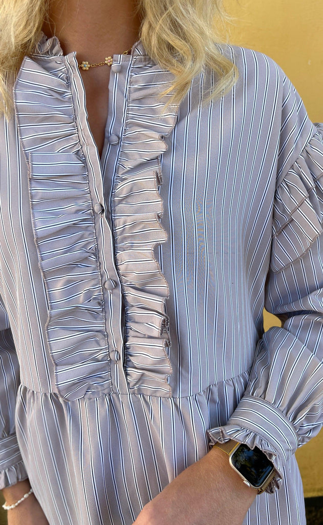 INA Copenhagen Kjole - Emilie - Grey Striped