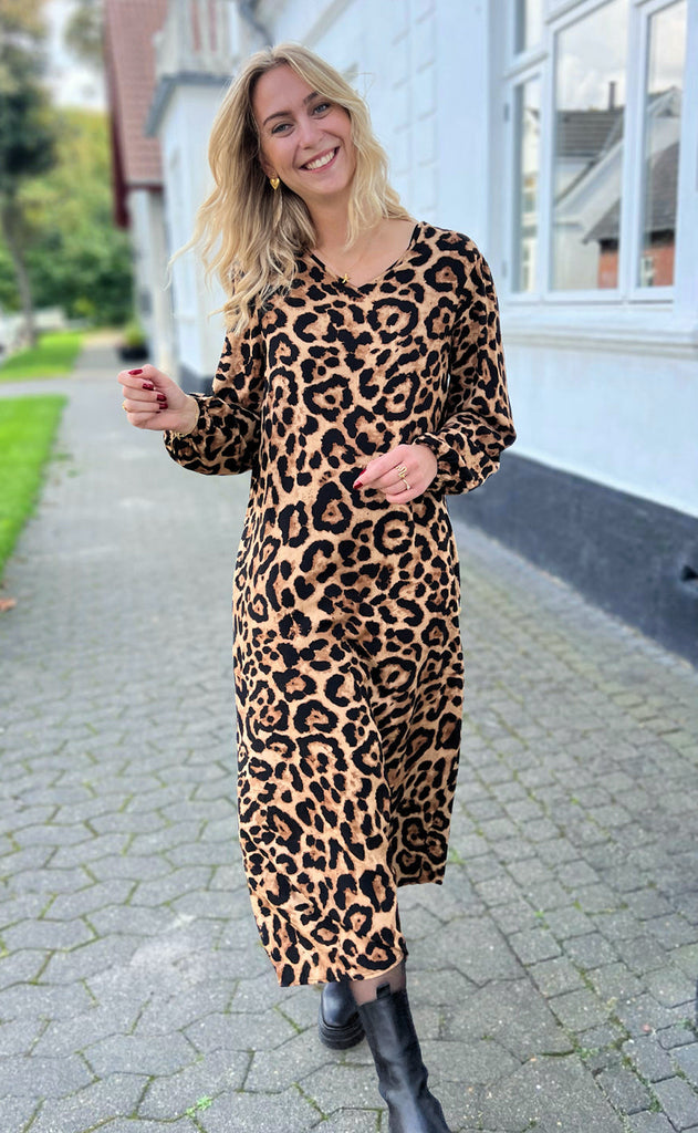 INA Copenhagen Kjole - Lia Poplin - Leopard