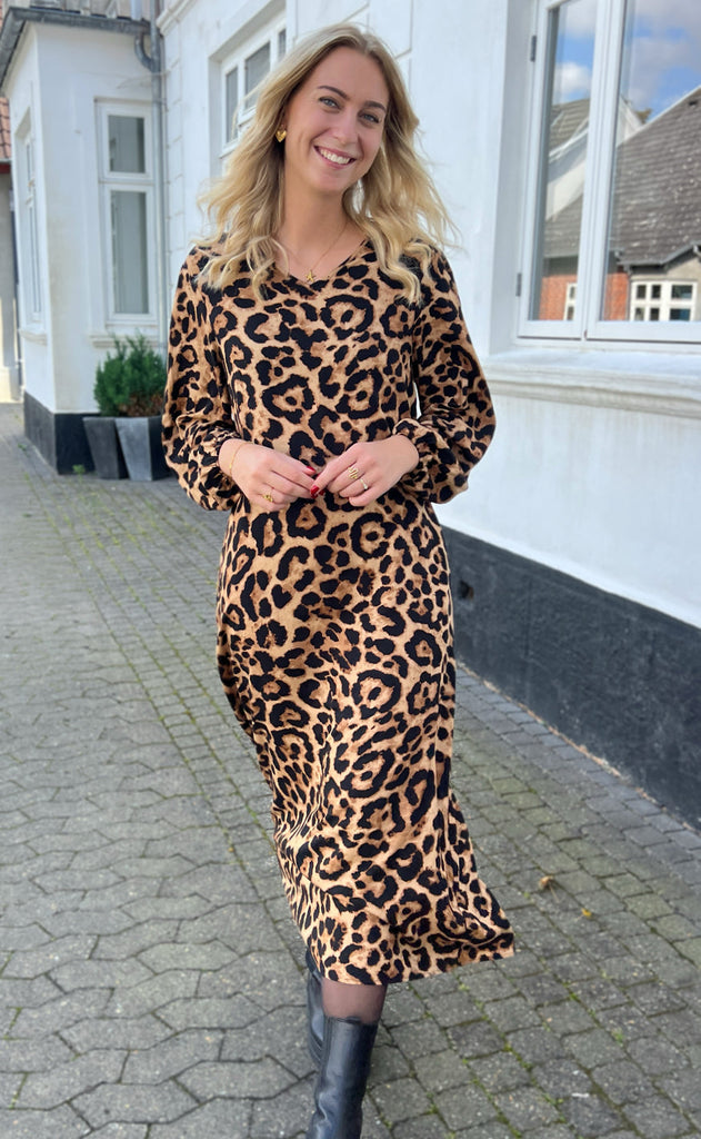 INA Copenhagen Kjole - Lia Poplin - Leopard