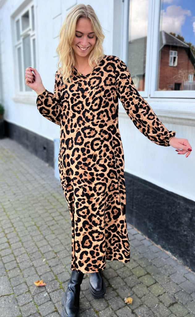 INA Copenhagen Kjole - Lia Poplin - Leopard