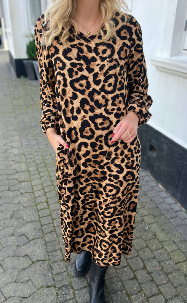 INA Copenhagen Kjole - Lia Poplin - Leopard