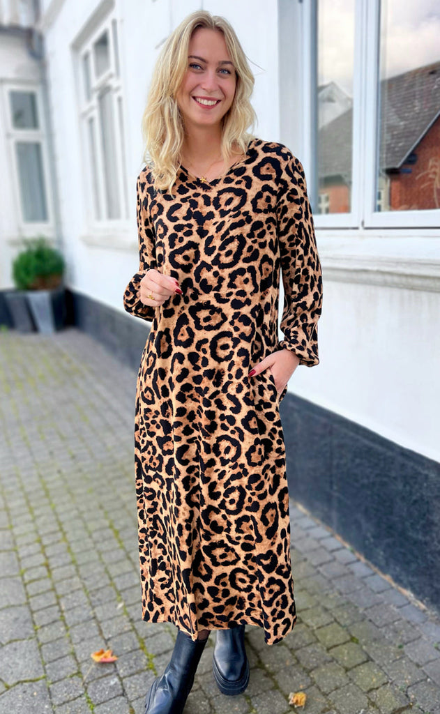 INA Copenhagen Kjole - Lia Poplin - Leopard