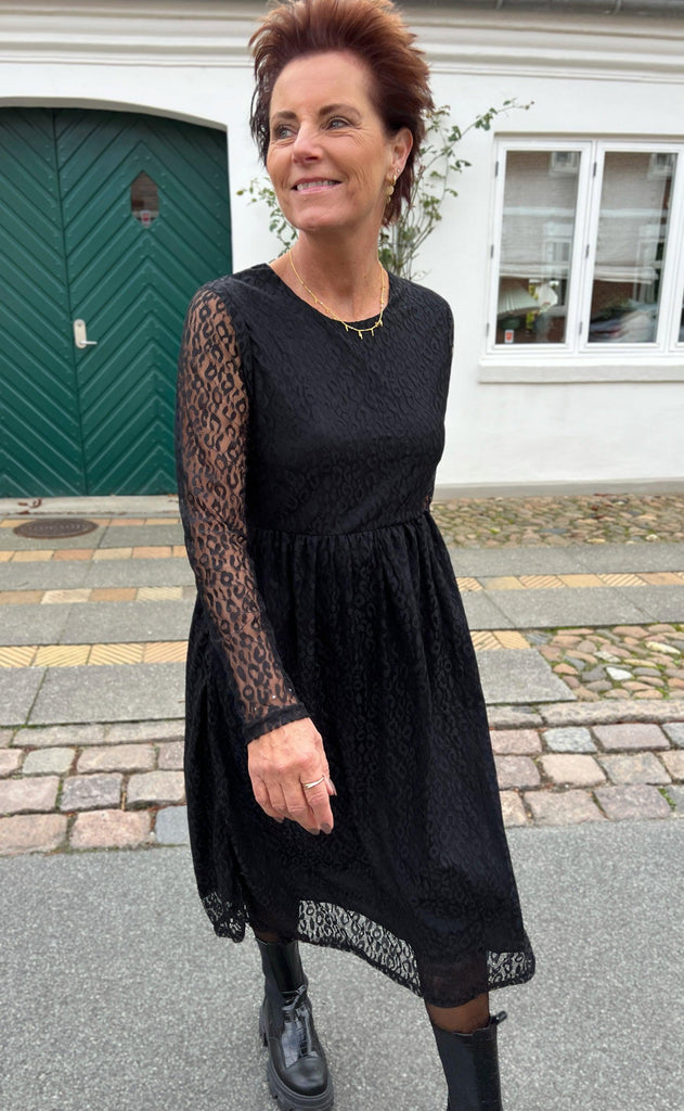 INA Copenhagen Kjole - Liva - Black Leopard Lace