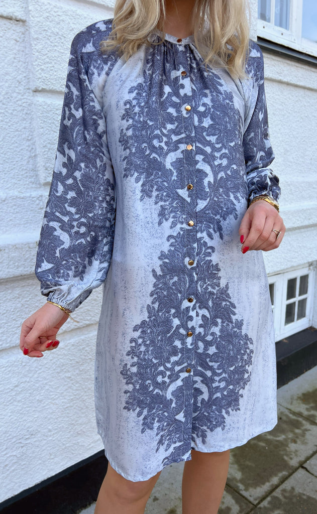 INA Copenhagen Kjole - Rita - Grey Paisley