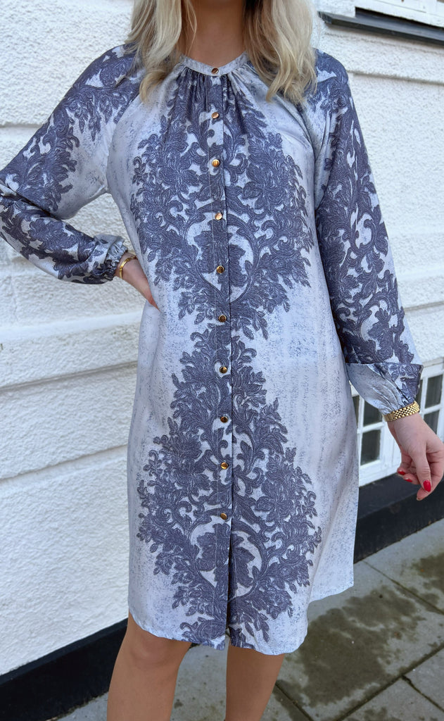 INA Copenhagen Kjole - Rita - Grey Paisley