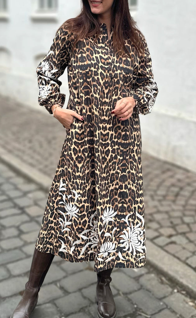 INA Copenhagen Kjole - Tilde Long - Leopard W. Emroidery