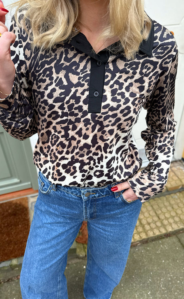 INA Copenhagen Polo / Bluse - Amira - Leopard