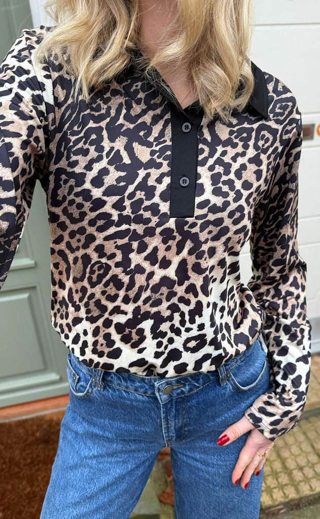 INA Copenhagen Polo / Bluse - Amira - Leopard