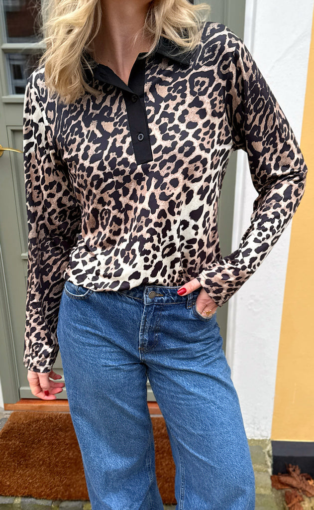 INA Copenhagen Polo / Bluse - Amira - Leopard