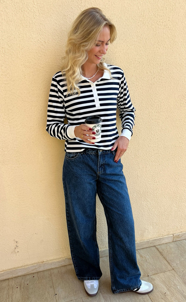 INA Copenhagen Polo / Bluse - Pamela - Navy Striped