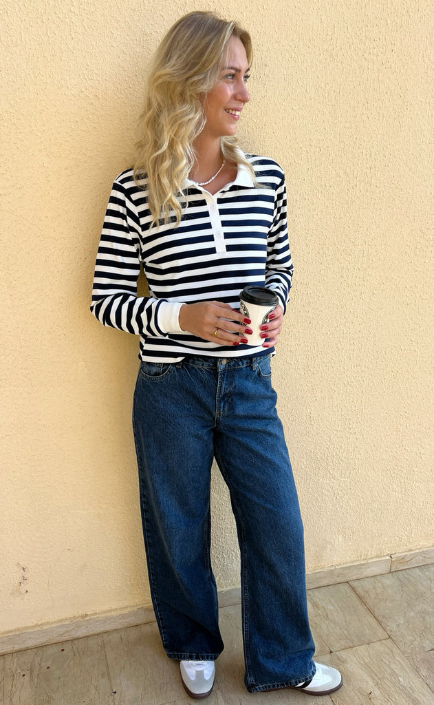 INA Copenhagen Polo / Bluse - Pamela - Navy Striped