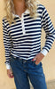 INA Copenhagen Polo / Bluse - Pamela - Navy Striped