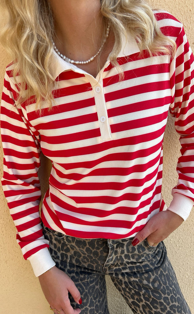 INA Copenhagen Polo / Bluse - Pamela - Red Striped