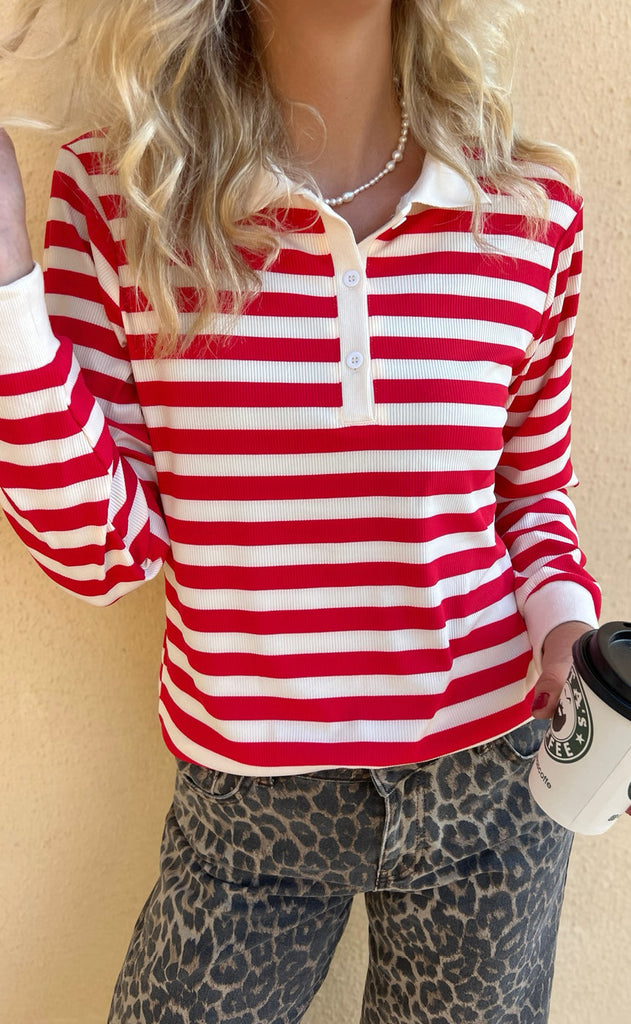 INA Copenhagen Polo / Bluse - Pamela - Red Striped