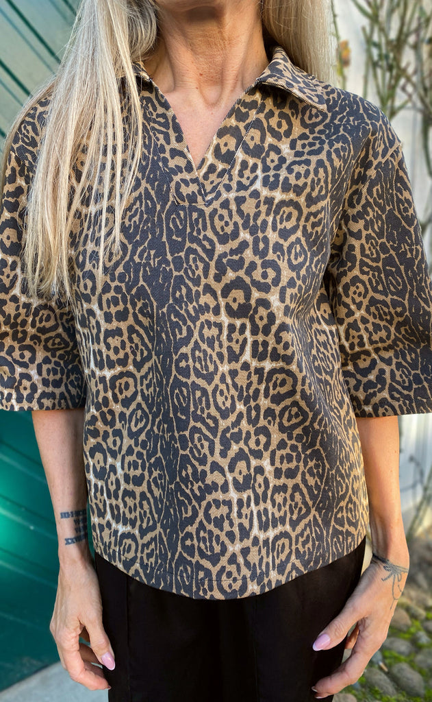 INA Copenhagen Polo / Skjorte - Patricia - Leopard