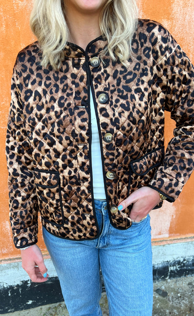 INA Copenhagen Quiltet Jakke - Mille - Leopard