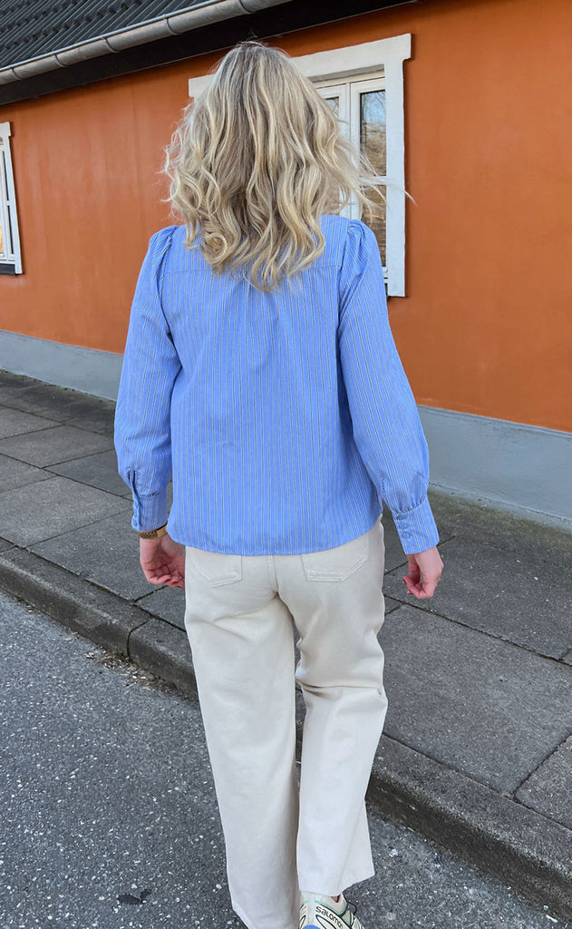 INA Copenhagen Skjorte - Bow - Blue Striped