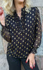 INA Copenhagen Skjorte - Cami - Black W. Gold Dots