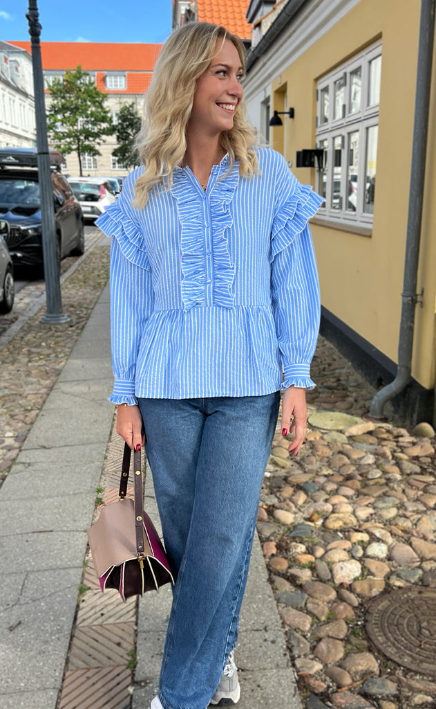 INA Copenhagen Skjorte - Frida - Blue Striped